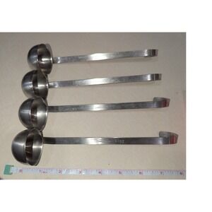 VTG Vollrath Ladle Set 1 oz Silver Stainless Steel Hooked Handle 4 Piece Set